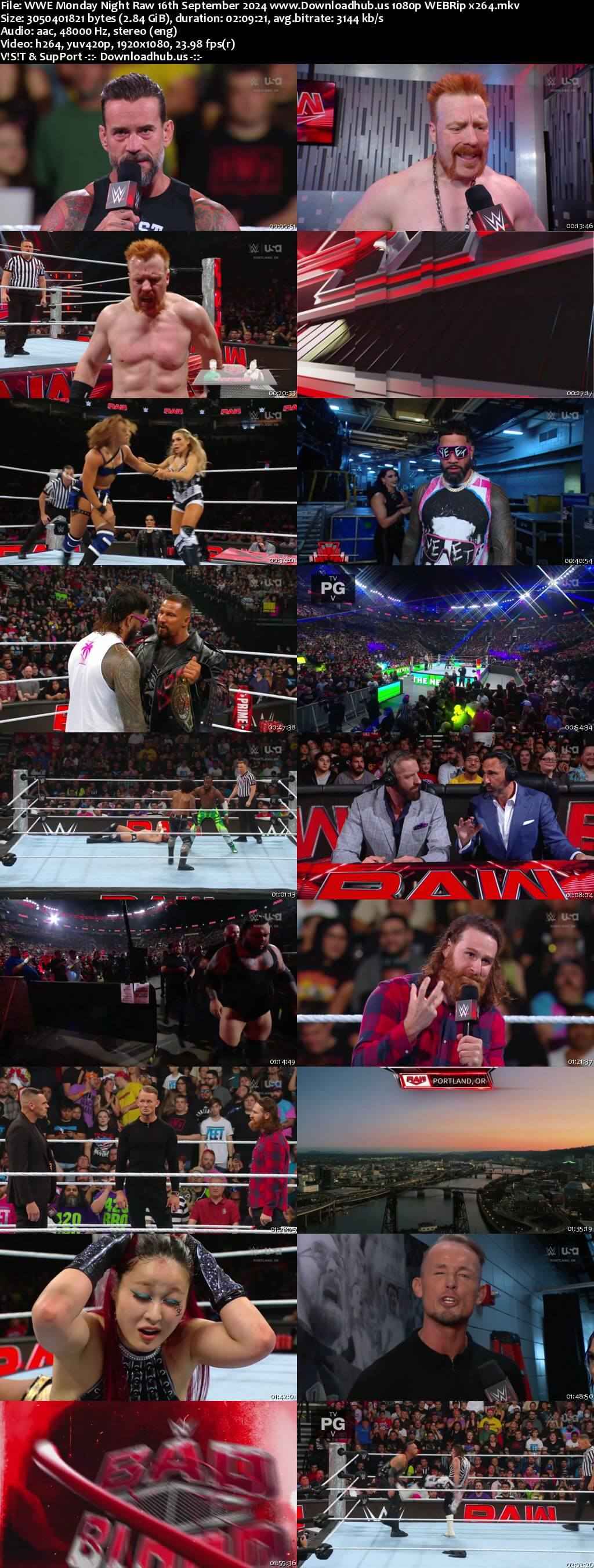 WWE Monday Night Raw 16th September 2024 1080p 720p 550MB WEBRip 480p