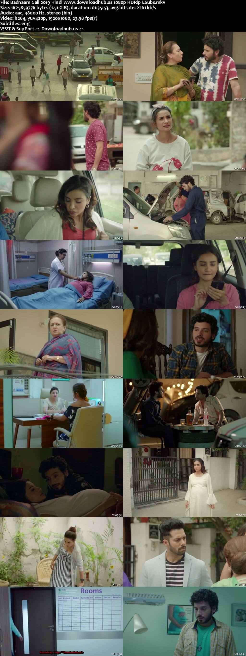 Badnaam Gali 2019 Hindi Movie DD2.0 1080p 720p 480p HDRip ESubs x264 HEVC