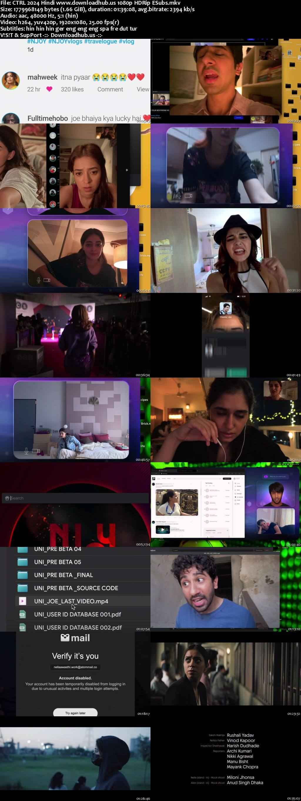 CTRL 2024 Hindi Movie DD5.1 1080p 720p 480p HDRip ESubs x264 HEVC