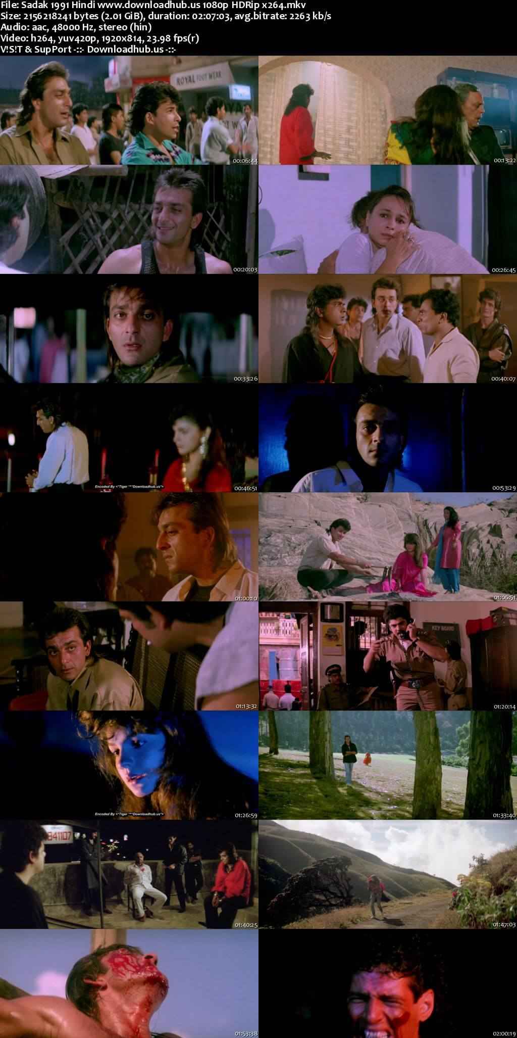 Sadak 1991 Hindi Movie DD2.0 1080p 720p 480p HDRip x264 HEVC