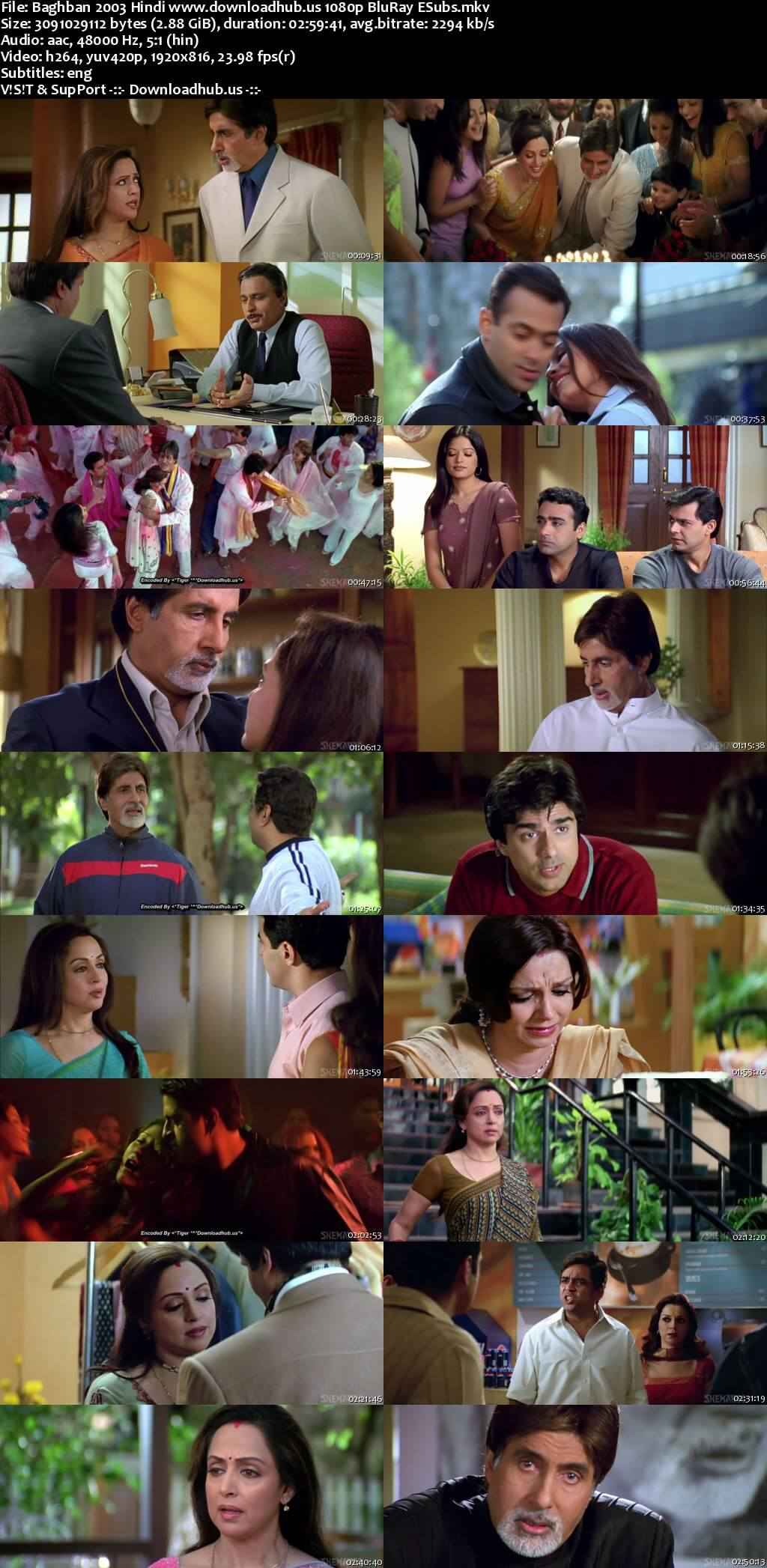 Baghban 2003 Hindi Movie DD5.1 1080p 720p 480p BluRay ESubs x264 HEVC
