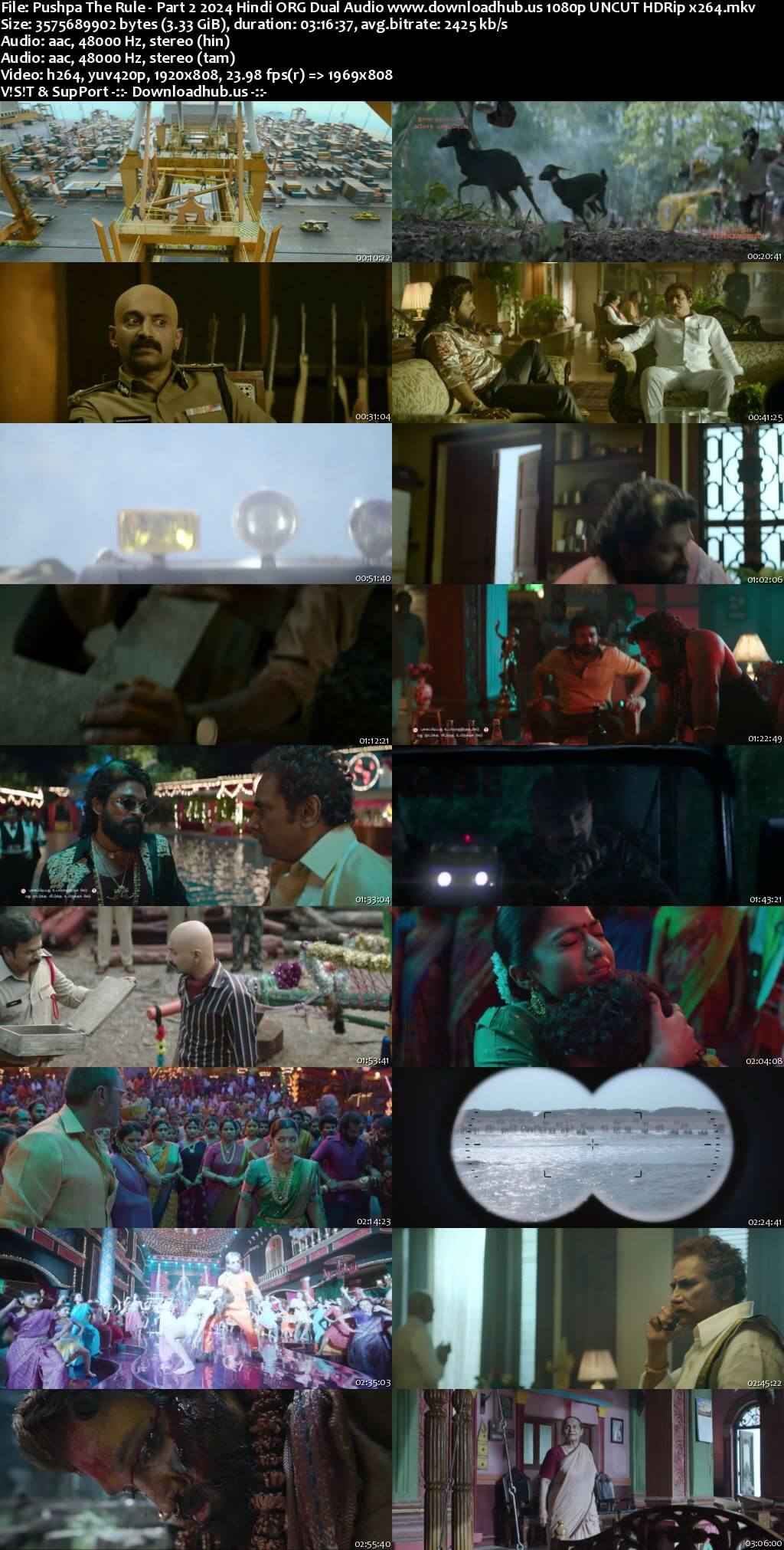 Pushpa The Rule - Part 2 2024 Hindi ORG Dual Audio Movie DD2.0 1080p 720p 480p UNCUT HDRip x264 HEVC