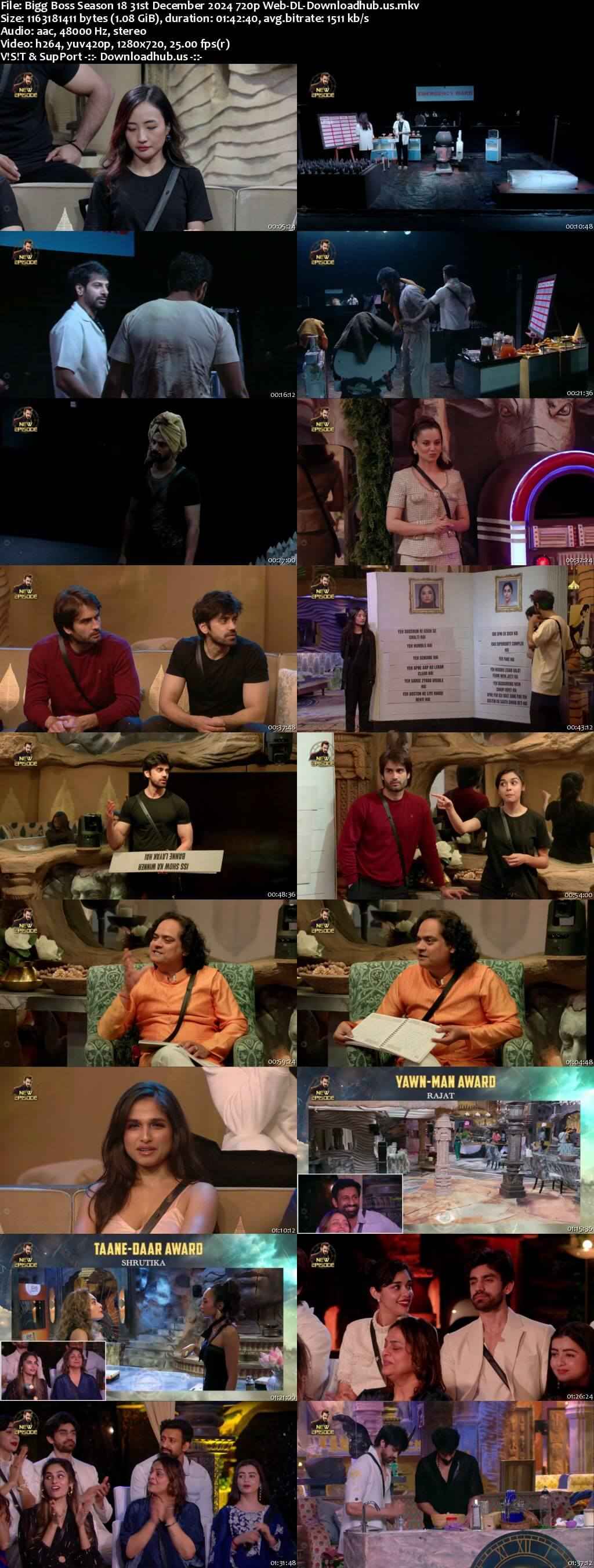 Bigg Boss Season 18 31 December 2024 Episode 87 Web-DL 720p 480p