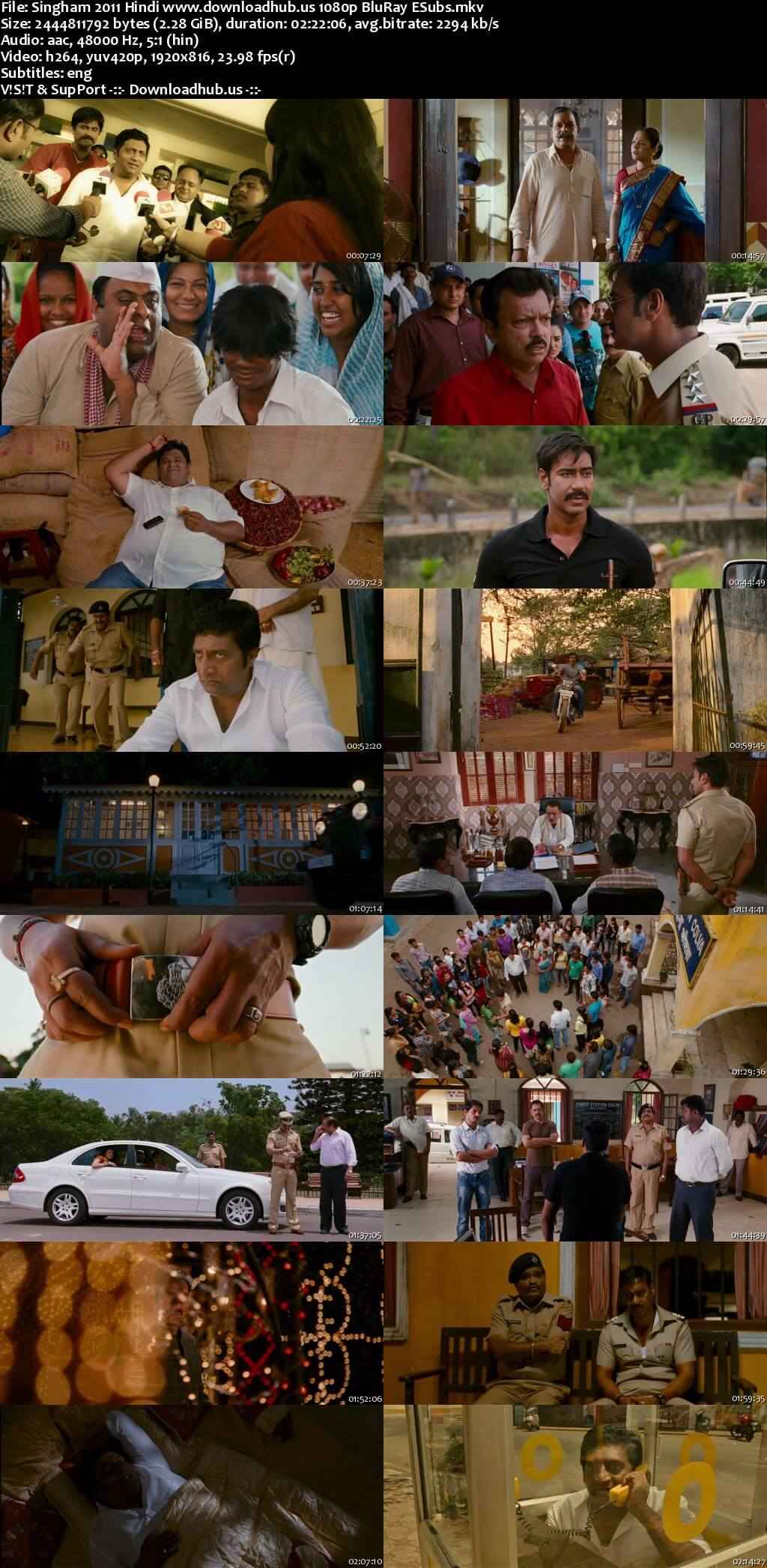 Singham 2011 Hindi Movie DD5.1 1080p 720p 480p BluRay ESubs x264 HEVC