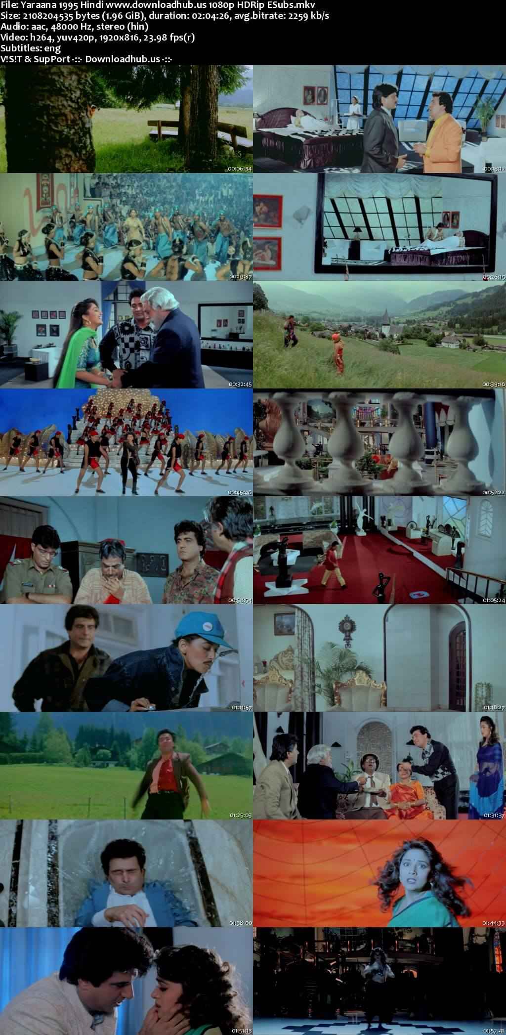 Yaraana 1995 Hindi Movie DD2.0 1080p 720p 480p HDRip ESubs x264 HEVC