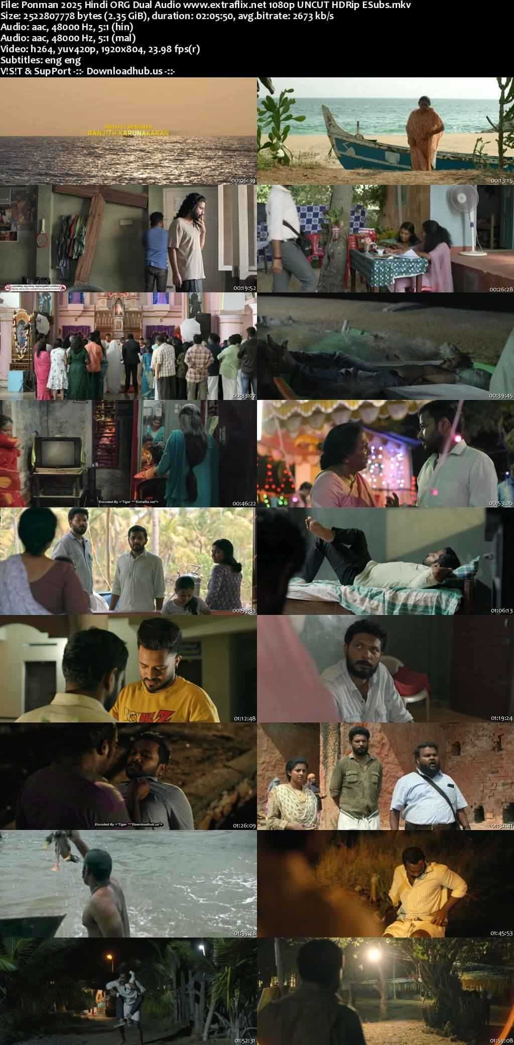 Ponman 2025 Hindi ORG Dual Audio Movie DD5.1 4k 1080p 720p 480p UNCUT HDRip ESubs HEVC