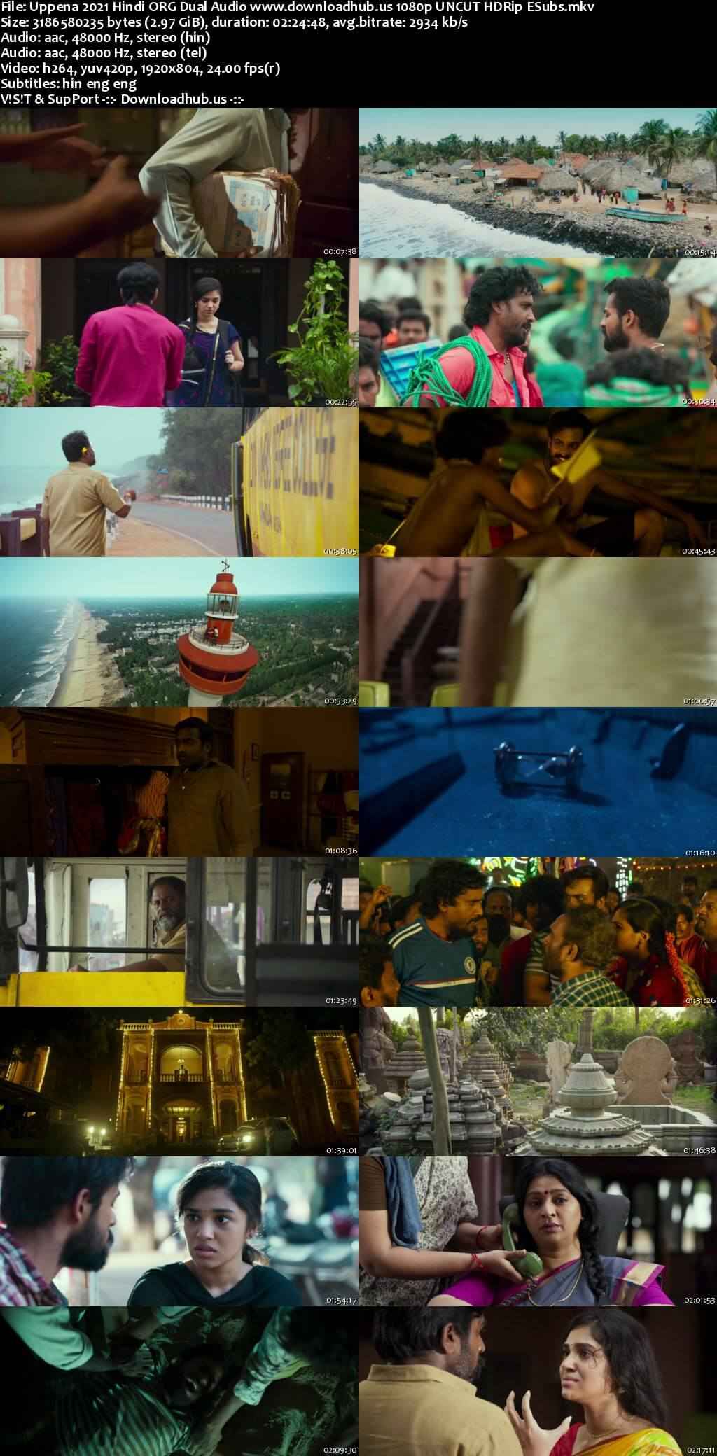 Uppena 2021 Hindi ORG Dual Audio Movie DD2.0 4k 1080p 720p 480p UNCUT HDRip ESubs x264 HEVC