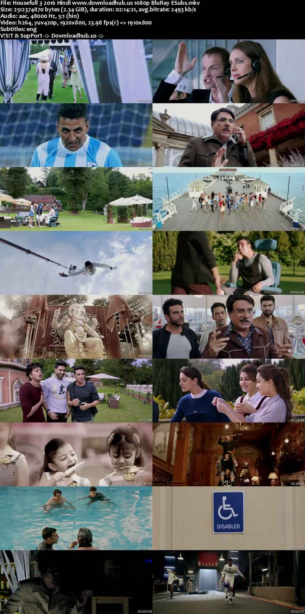 Housefull 3 2016 Hindi Movie DD5.1 4k 1080p 720p 480p BluRay ESubs x264 HEVC