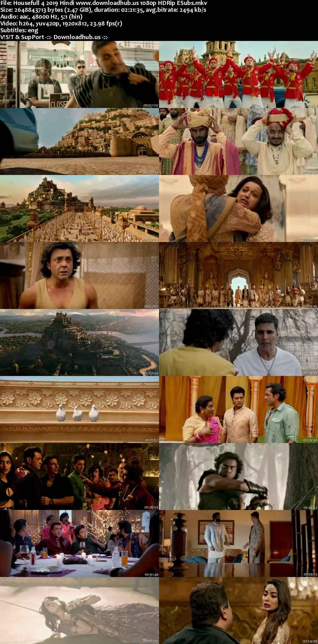 Housefull 4 2019 Hindi Movie DD5.1 1080p 720p 480p HDRip ESubs x264 HEVC Housefull 4 2019 Hindi Movie DD5.1 1080p 720p 480p HDRip ESubs x264 HEVC