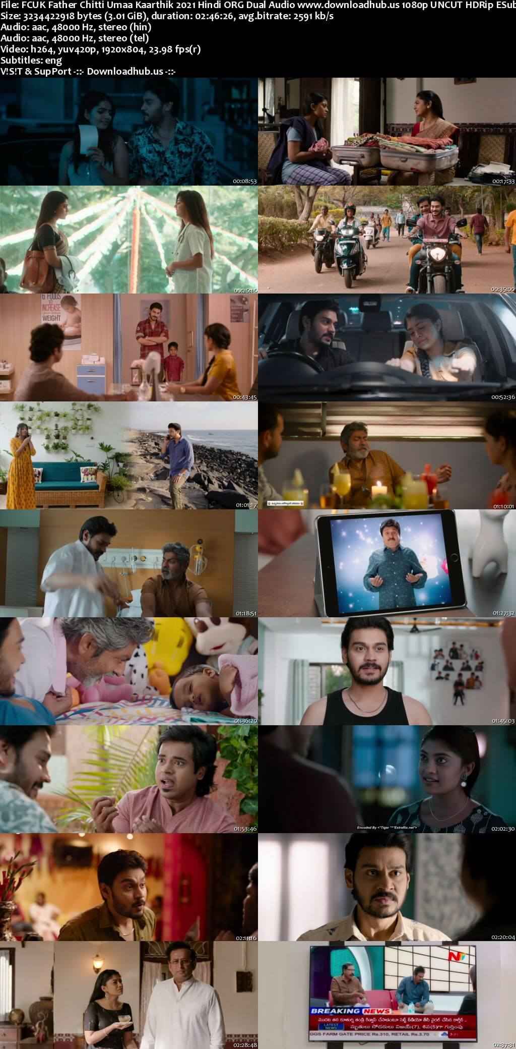 FCUK Father Chitti Umaa Kaarthik 2021 Hindi ORG Dual Audio Movie DD2.0 1080p 720p 480p UNCUT HDRip ESubs x264 HEVC