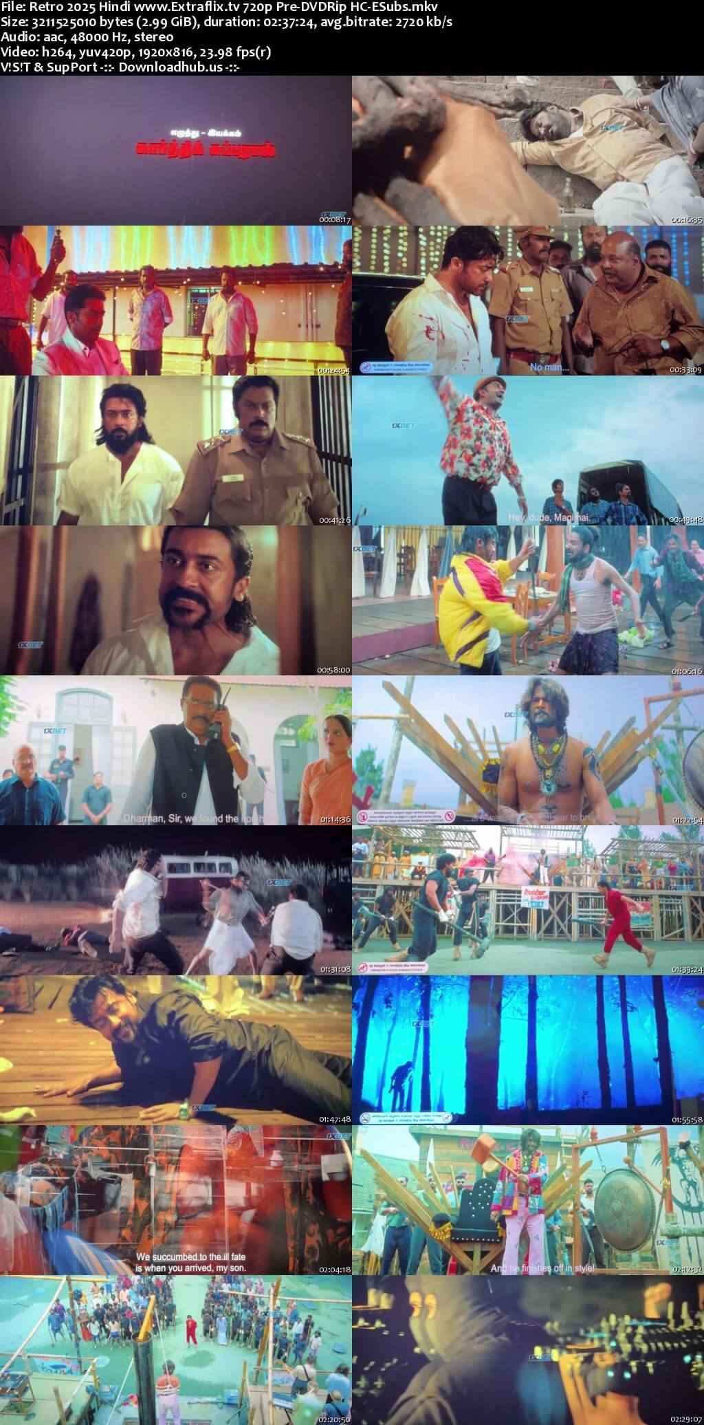 Retro 2025 Hindi Movie 1080p 720p 480p Pre-DVDRip HC-ESubs x264 HEVC