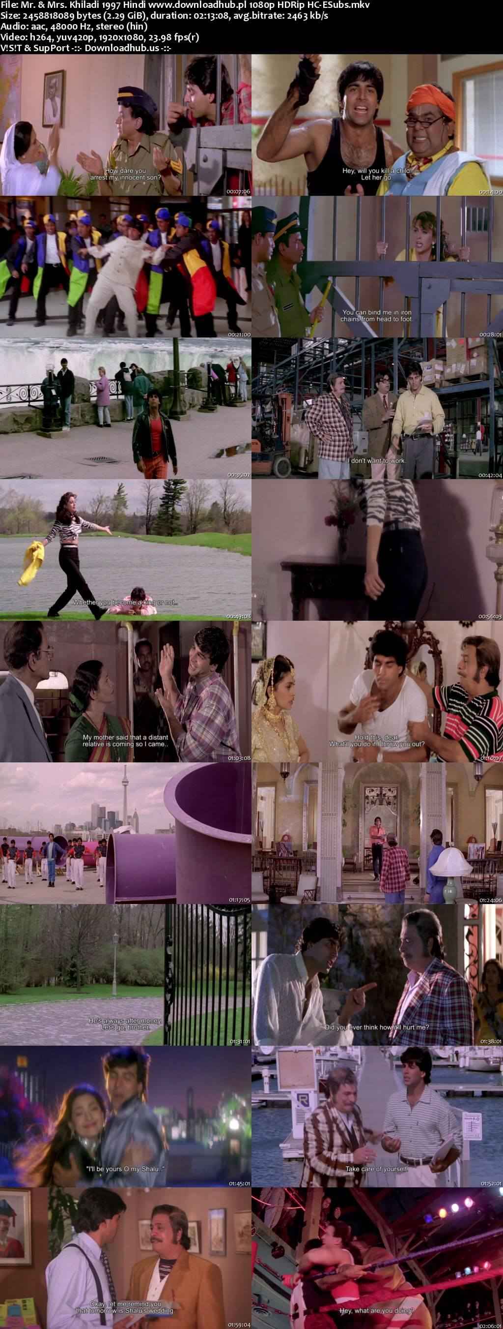 Mr. & Mrs. Khiladi 1997 Hindi Movie DD2.0 1080p 720p 480p HDRip HC-ESubs x264 HEVC