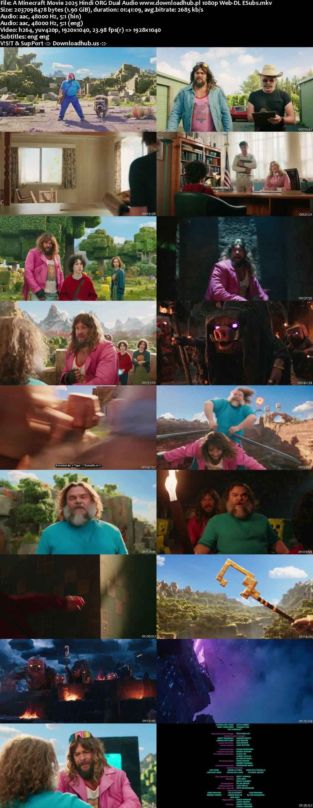 A Minecraft Movie 2025 Hindi ORG Dual Audio Movie DD5.1 4k 1080p 720p 480p Web-DL ESubs x264 HEVC