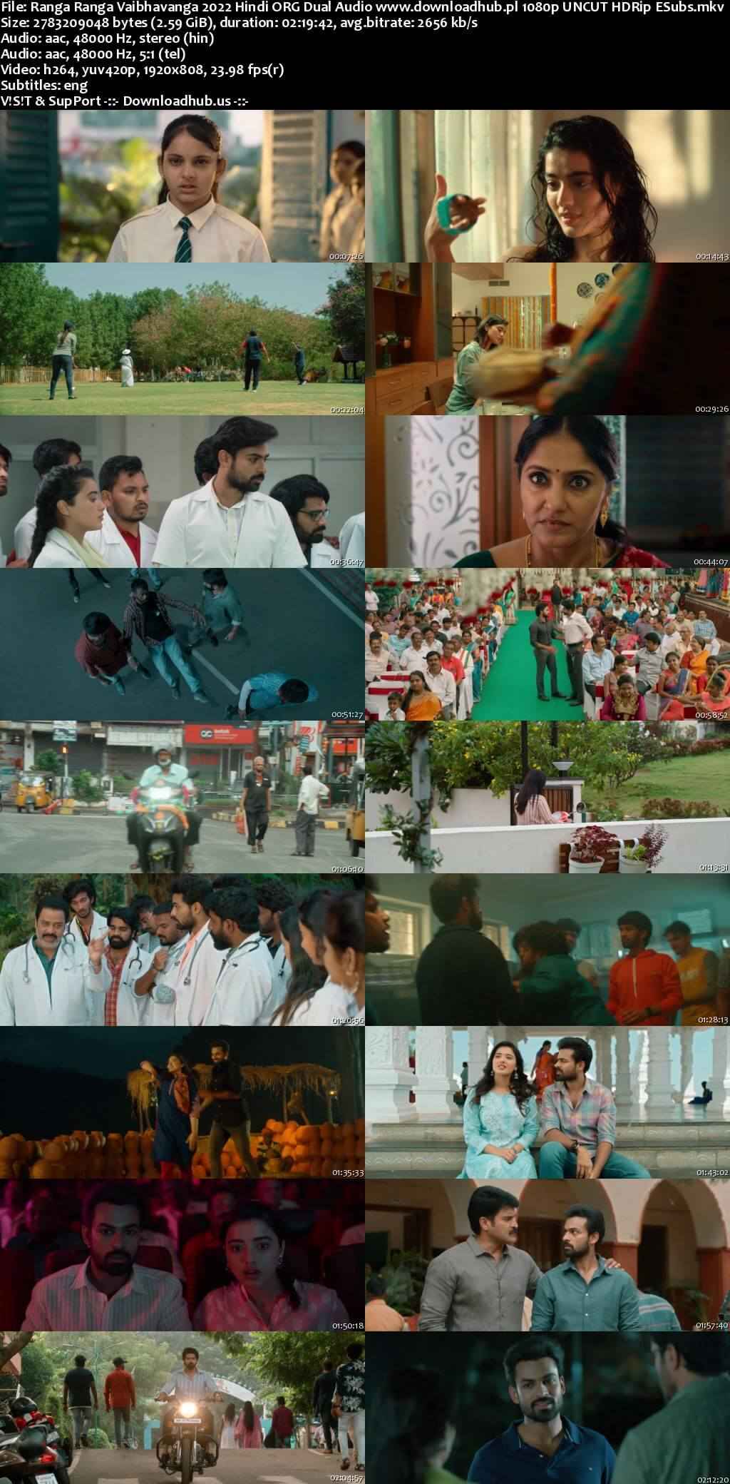 Ranga Ranga Vaibhavanga 2022 Hindi ORG Dual Audio Movie DD2.0 1080p 720p 480p UNCUT HDRip ESubs x264 HEVC Ranga Ranga Vaibhavanga 2022 Hindi ORG Dual Audio Movie DD2.0 1080p 720p 480p UNCUT HDRip ESubs x264 HEVC
