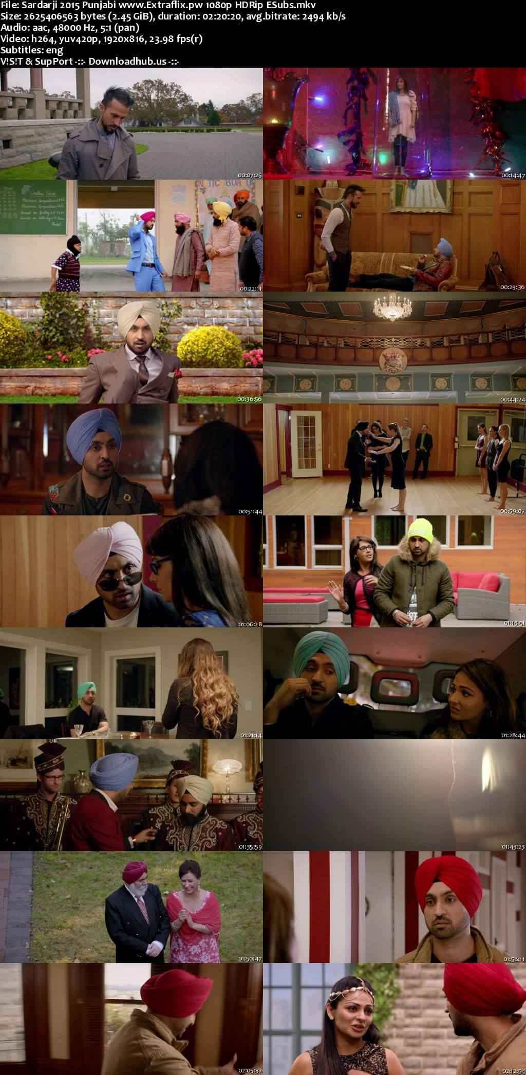 Sardarji 2015 Punjabi Movie DD5.1 1080p 720p 480p HDRip ESubs x264 HEVC