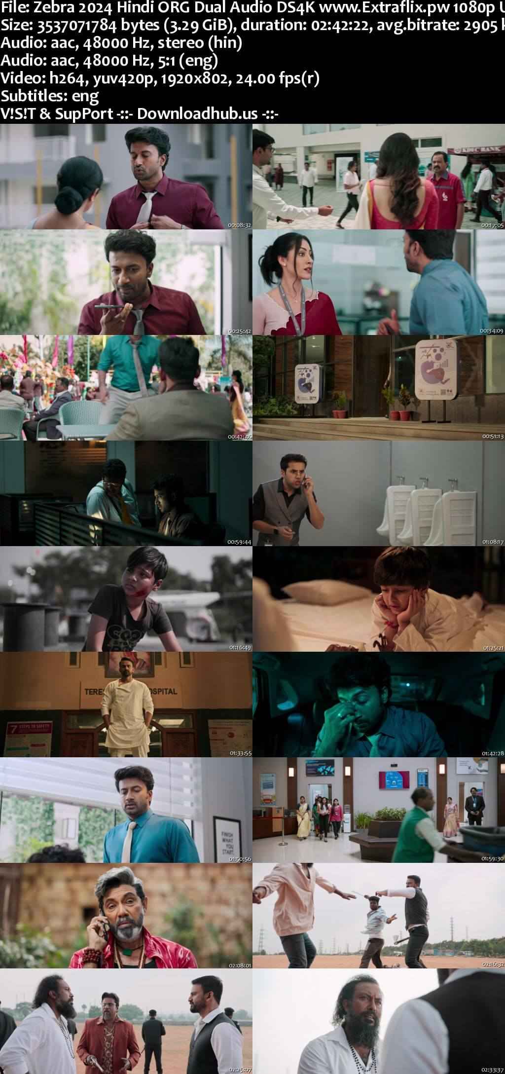 Zebra 2024 Hindi ORG Dual Audio Movie DD2.0 DS4K 4k 1080p 720p 480p UNCUT HDRip ESubs HEVC