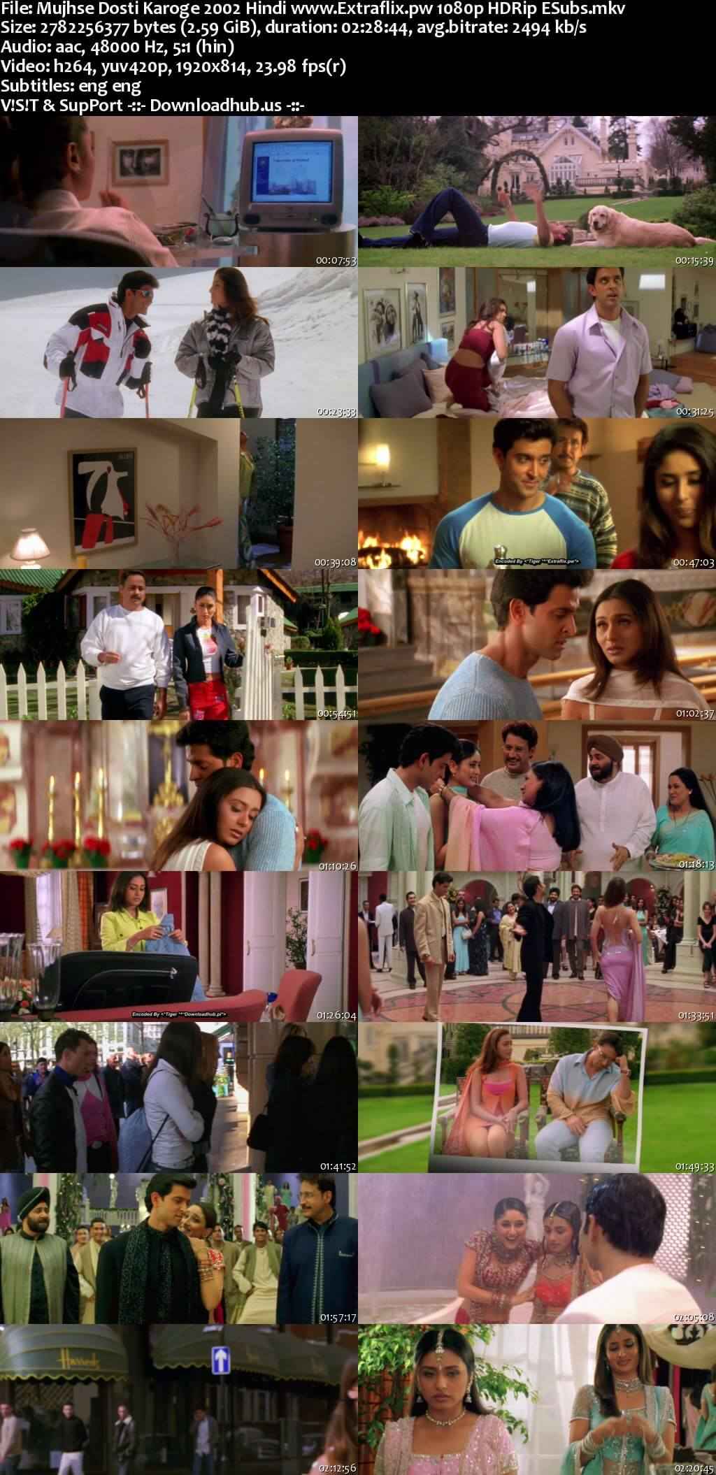 Mujhse Dosti Karoge 2002 Hindi Movie DD5.1 1080p 720p 480p HDRip ESubs x264 HEVC