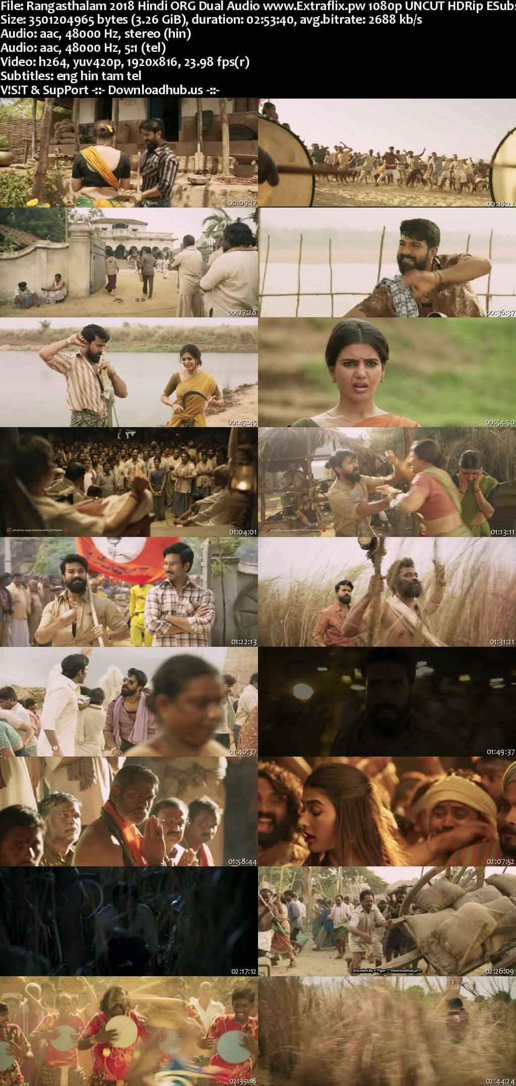 Rangasthalam 2018 Hindi ORG Dual Audio Movie DD2.0 4k 1080p 720p 480p UNCUT HDRip ESubs HEVC