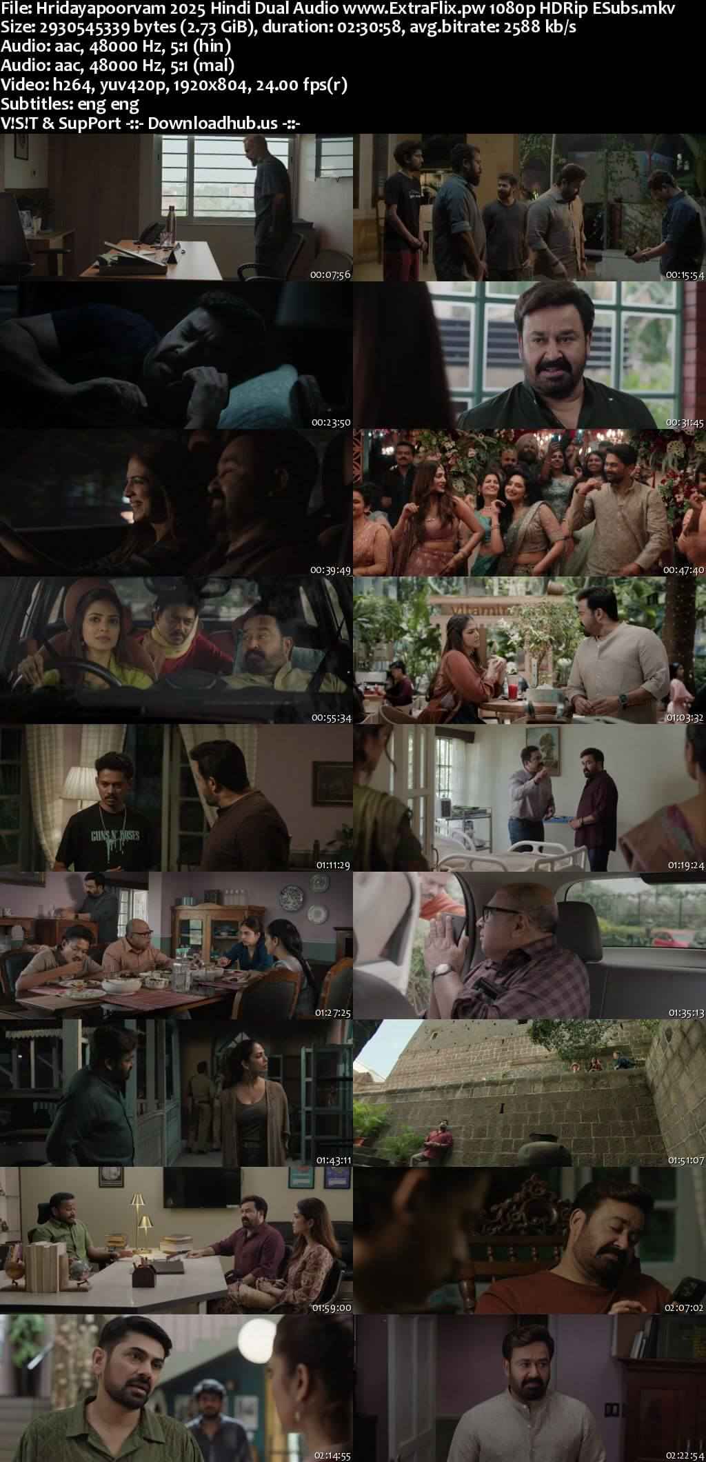 Hridayapoorvam 2025 Hindi ORG Dual Audio Movie DD5.1 4k 1080p 720p 480p UNCUT HDRip ESubs x264 HEVC