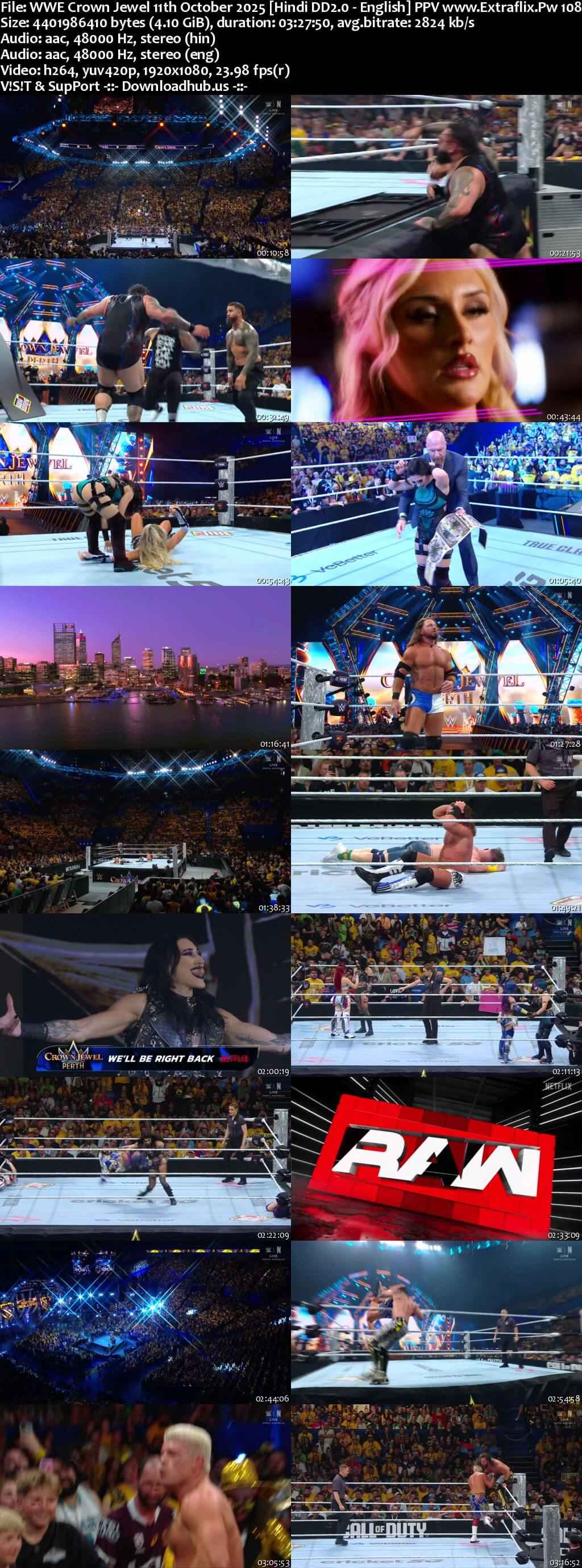 WWE Crown Jewel 11th October 2025 [Hindi DD2.0 - English] PPV 1080p 720p 480p WEBRip x264