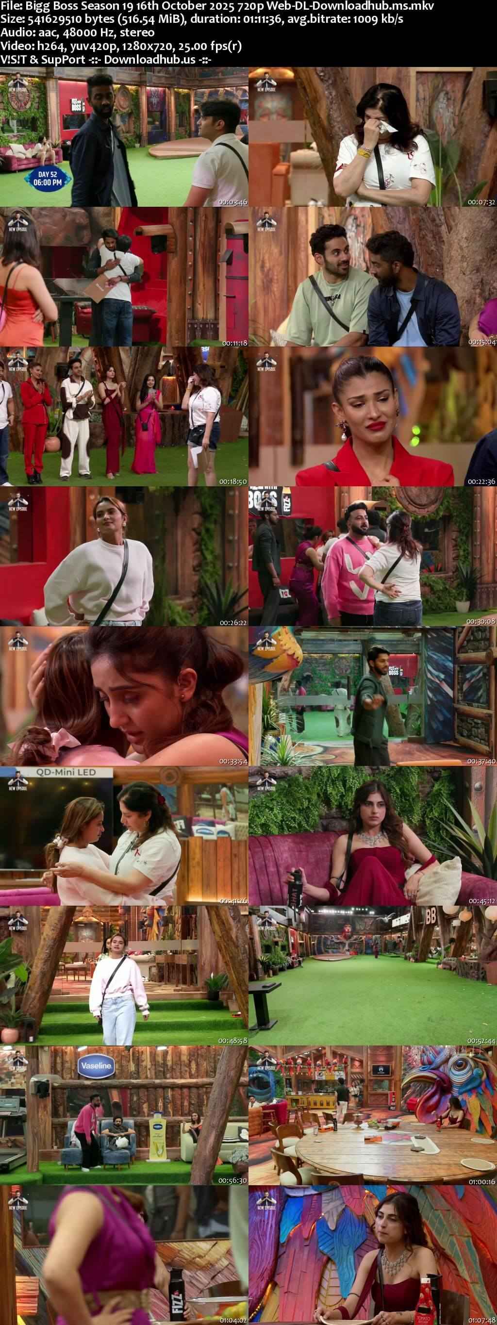 Bigg Boss Season 19 16 October 2025 Episode 54 Web-DL 720p 480p