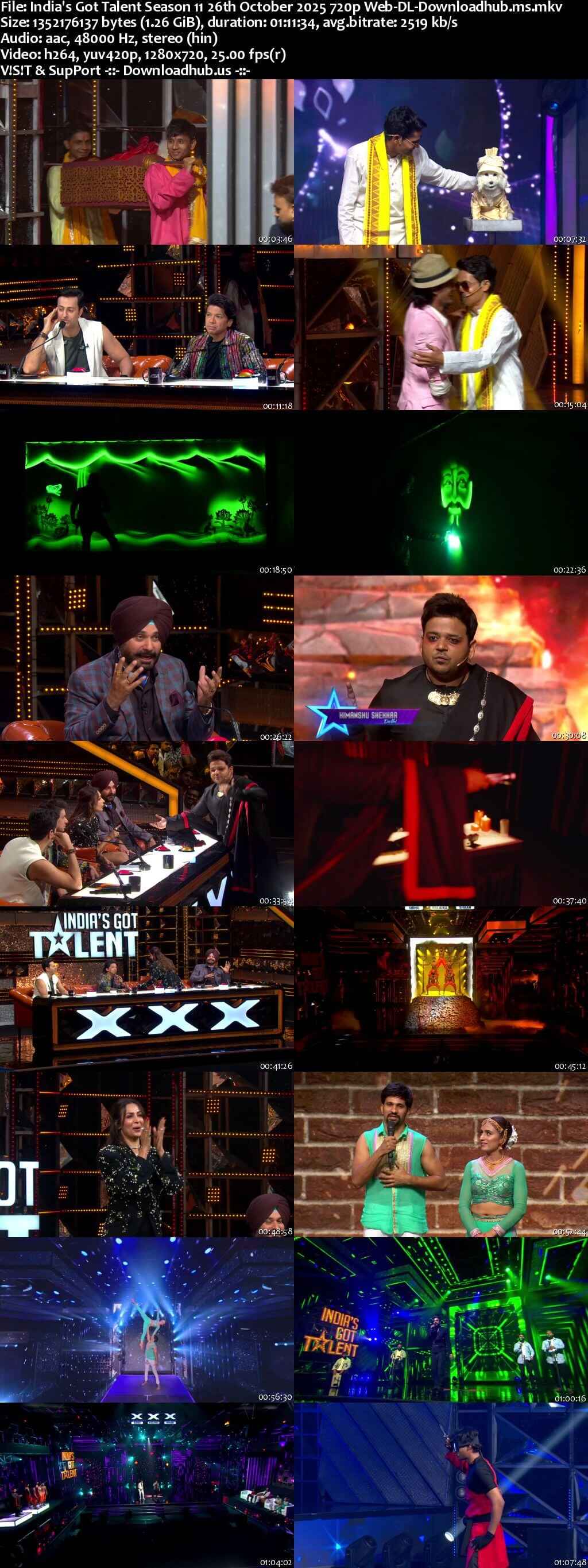 India's Got Talent Season 11 26 October 2025 Episode 8 Web-DL 720p 480p