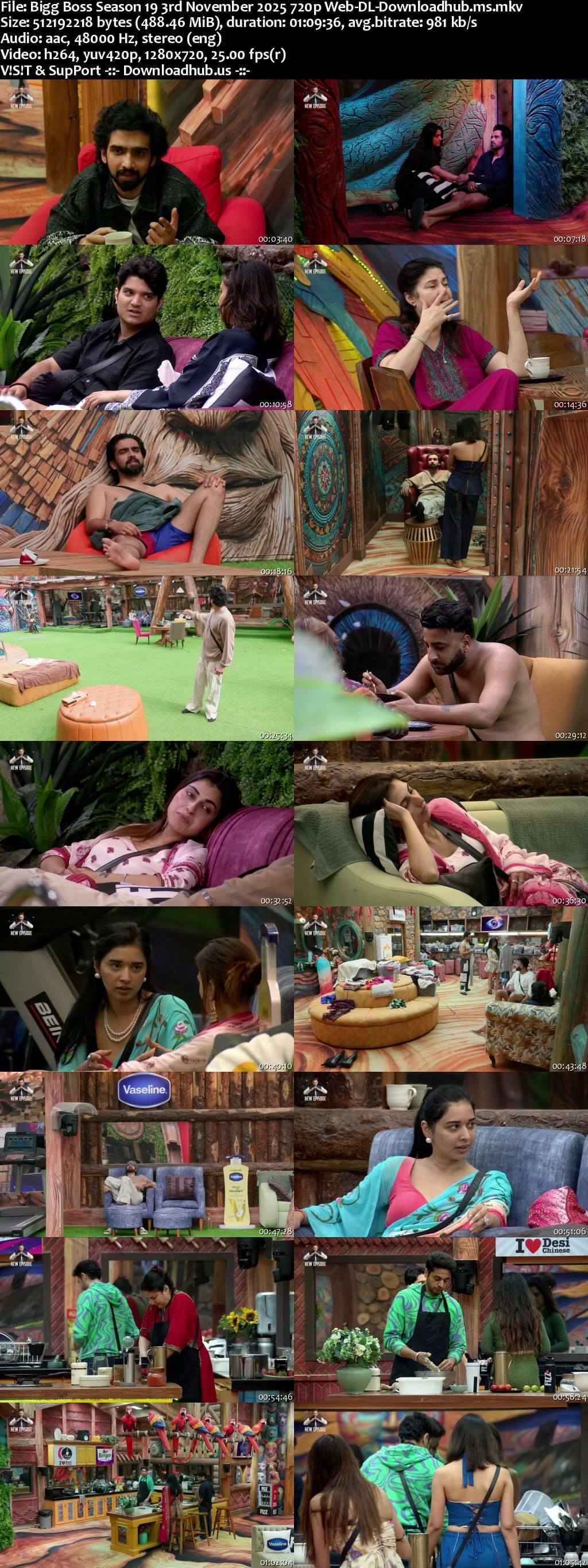 Bigg Boss Season 19 3 November 2025 Episode 72 Web-DL 720p 480p