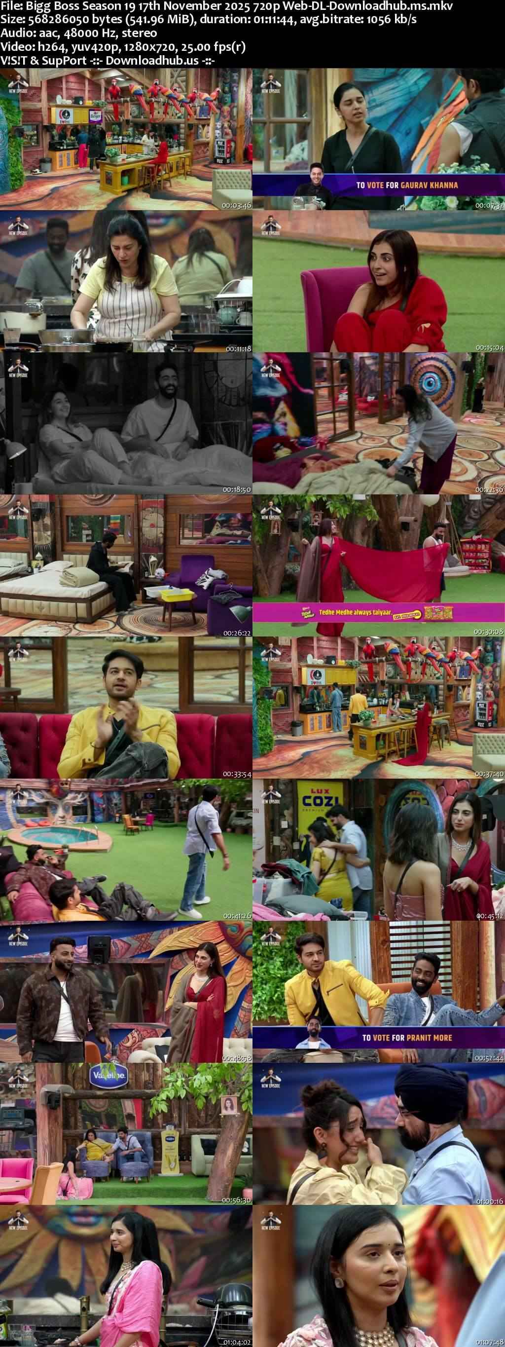 Bigg Boss Season 19 17 November 2025 Episode 86 Web-DL 720p 480p