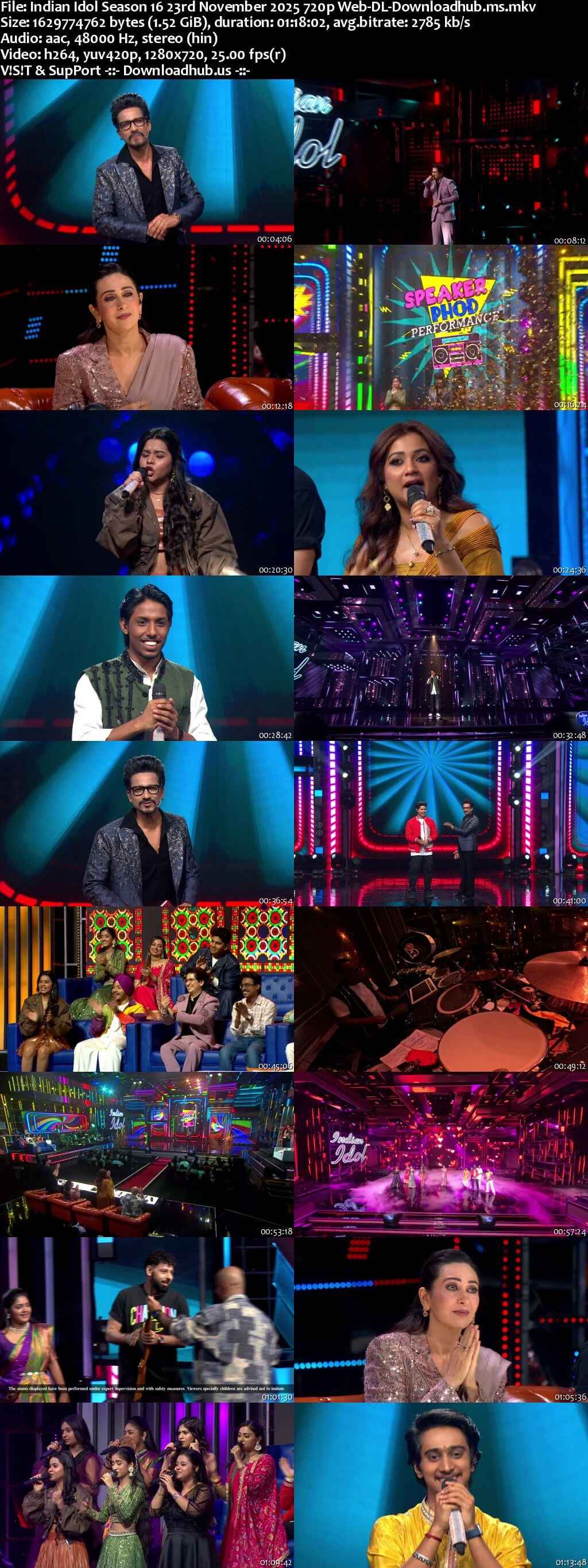 Indian Idol Season 16 23 November 2025 Episode 12 Web-DL 720p 480p