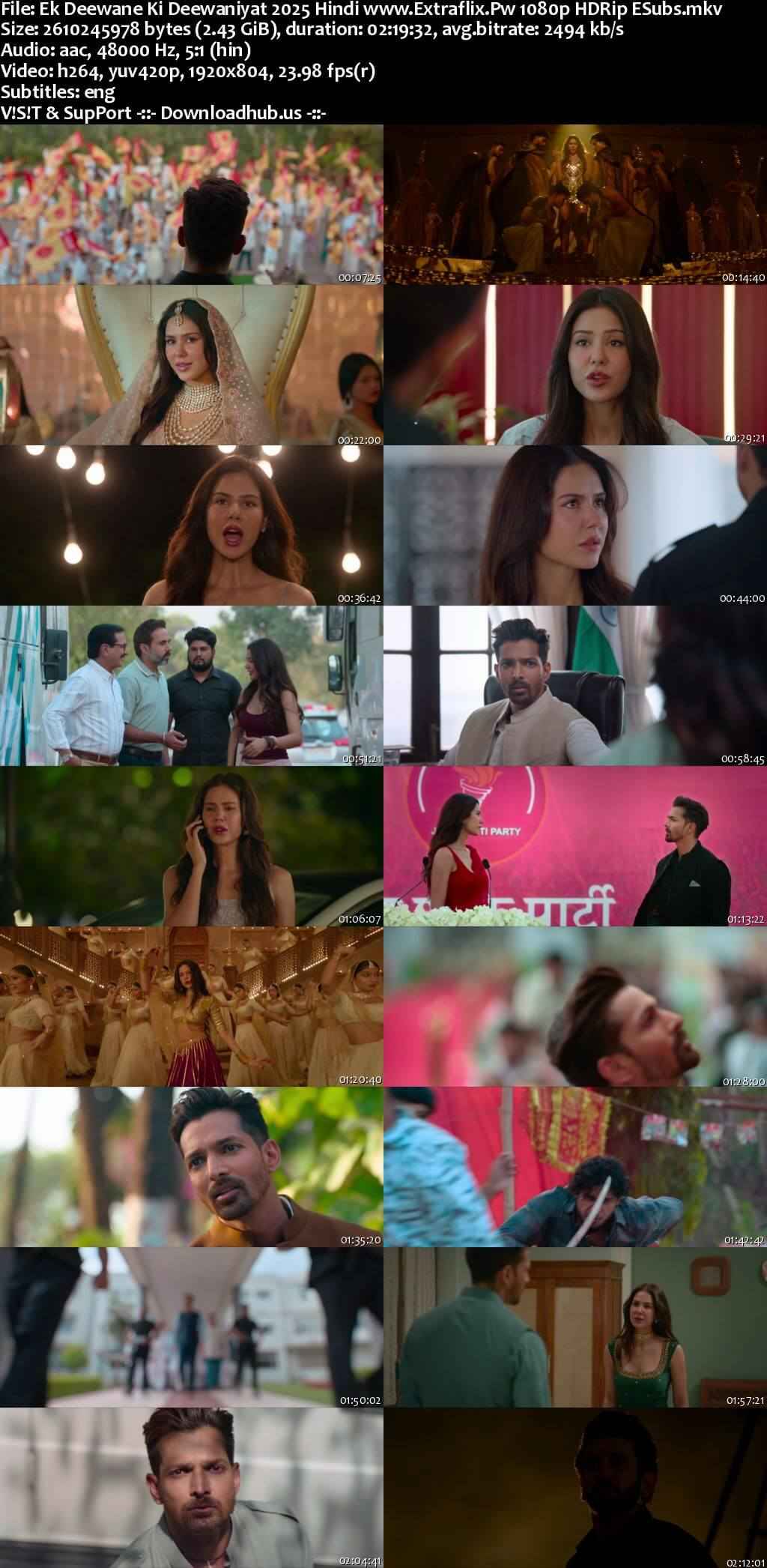 Ek Deewane Ki Deewaniyat 2025 Hindi Movie DD5.1 4k 1080p 720p 480p HDRip ESubs x264 HEVC