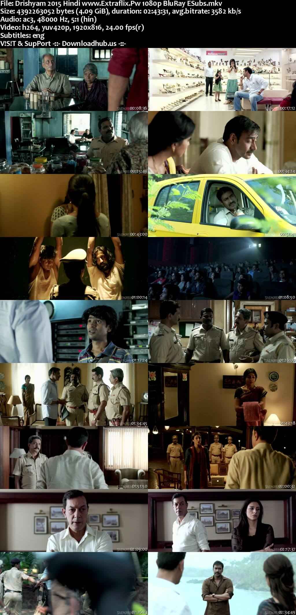 Drishyam 2015 Hindi Movie DD5.1 1080p 720p 480p BluRay ESubs x264 HEVC