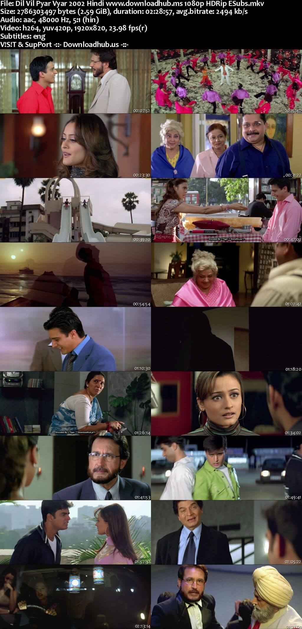 Dil Vil Pyar Vyar 2002 Hindi Movie DD5.1 1080p 720p 480p HDRip ESubs x264 HEVC