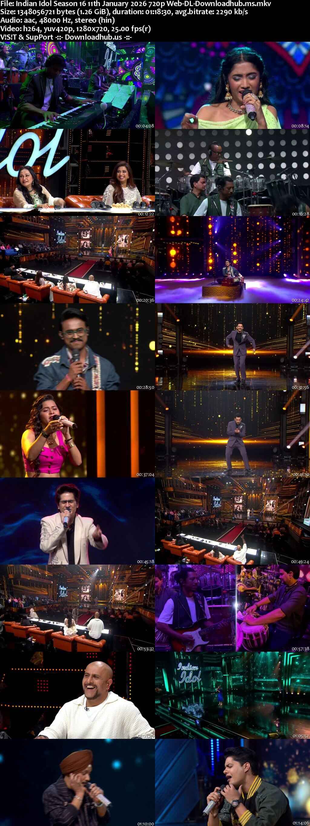 Indian Idol Season 16 11 January 2026 Episode 26 Web-DL 720p 480p