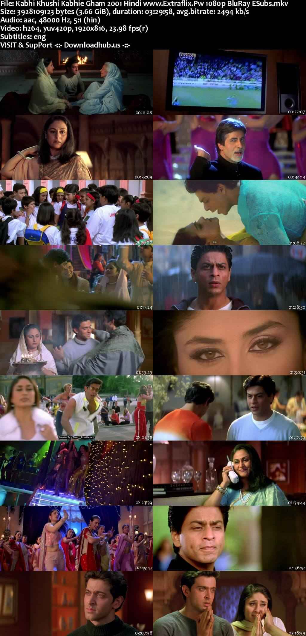 Kabhi Khushi Kabhie Gham 2001 Hindi Movie DD5.1 4k 1080p 720p 480p BluRay ESubs x264 HEVC