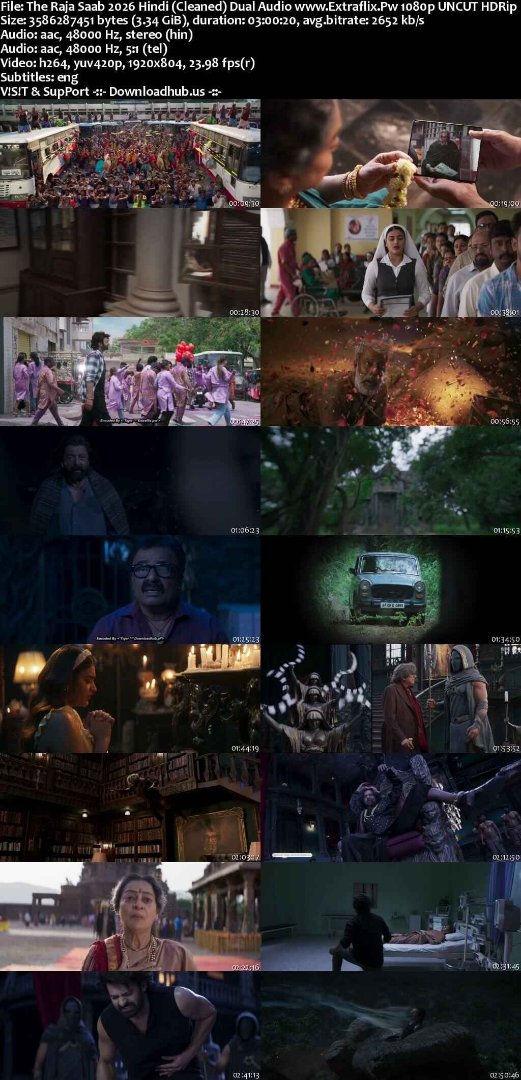 The Raja Saab 2026 Hindi (Cleaned) Dual Audio Movie DD2.0 4k 1080p 720p 480p UNCUT HDRip ESubs x264 HEVC