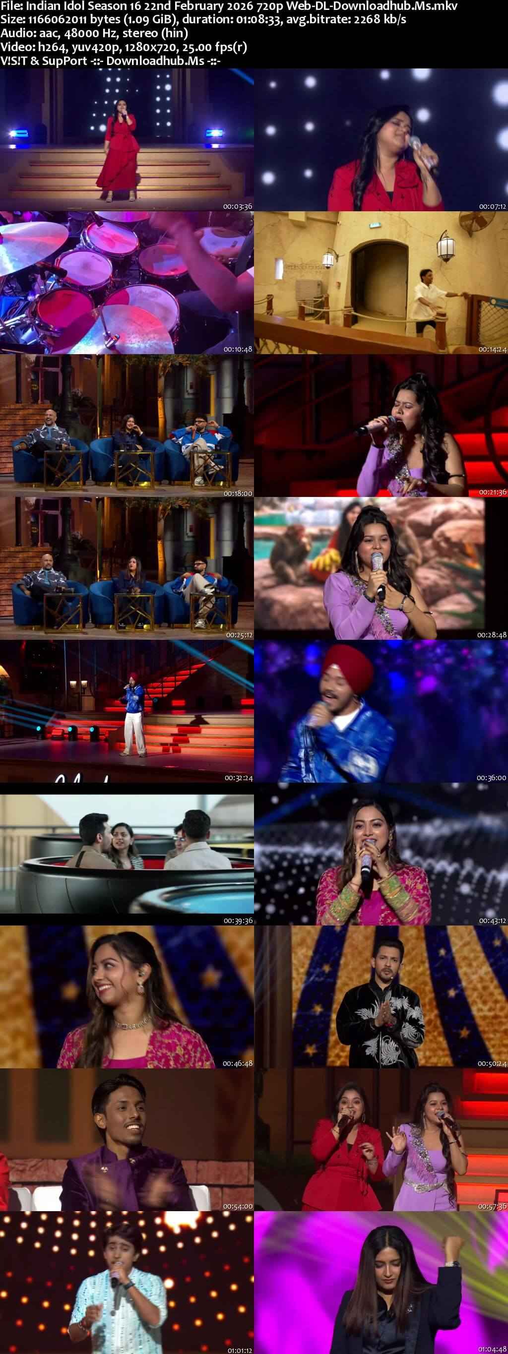 Indian Idol Season 16 22 February 2026 Episode 39 Web-DL 720p 480p