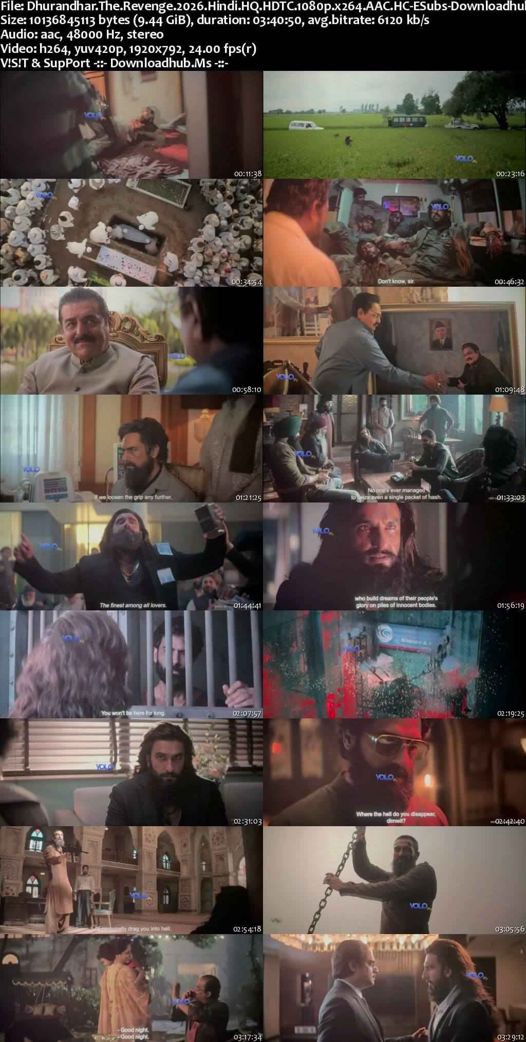 Dhurandhar The Revenge 2026 Hindi Movie 1080p 720p 480p HDTC HC-ESubs x264 HEVC