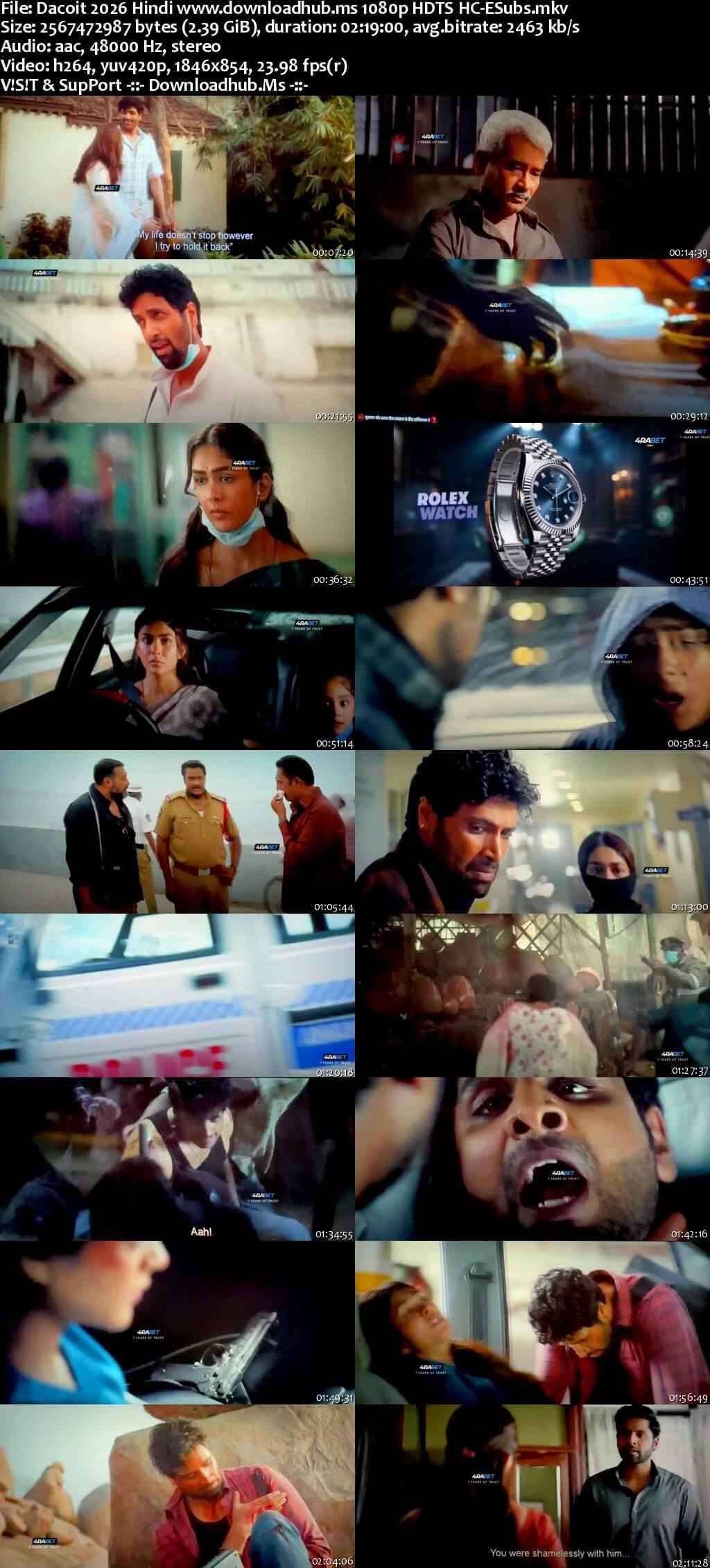 Dacoit 2026 Hindi Movie 1080p 720p 480p HDTS x264 HEVC