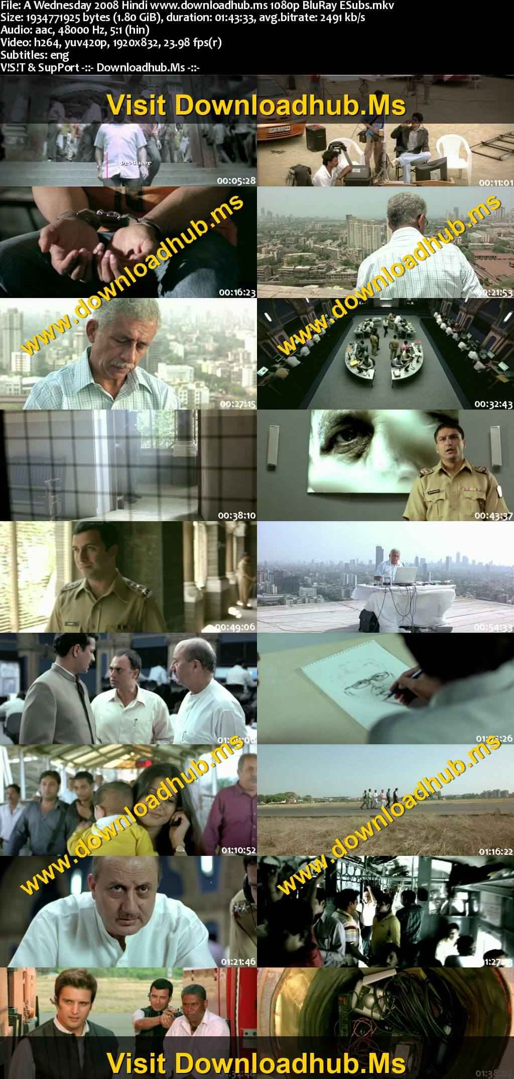 A Wednesday 2008 Hindi Movie DD5.1 1080p 720p 480p BluRay ESubs x264 HEVC